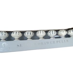 Casa Decor Ceramic DRAWER PULL KNOBS CABINET PULLS Handmade India NEW Set of 8